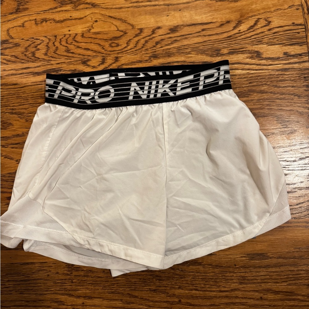 Nike Women's Pro White Athletic Shorts